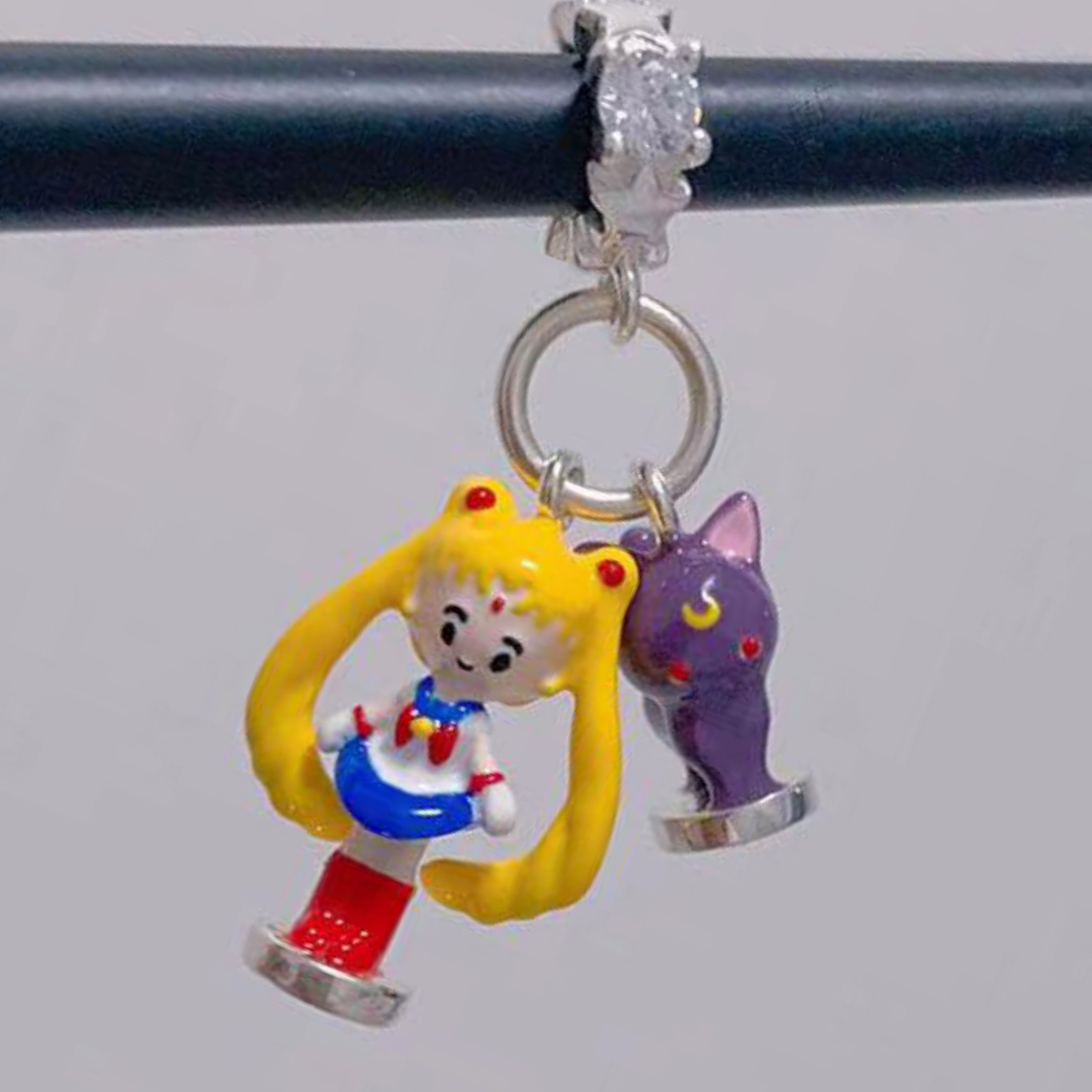 S925 buy Sterling Silver Sailor Moon Spinning Luna Cat Charm